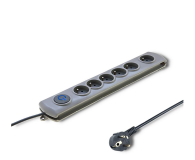 Listwa zasilająca QOLTEC Quick Switch, 6 gniazd, 3m, szara 50166